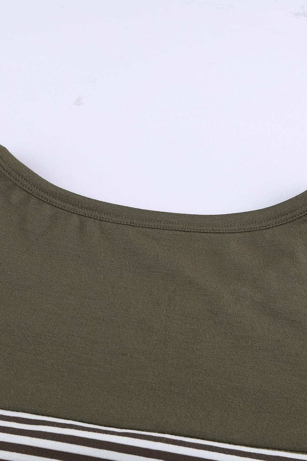Khaki Pinstripe Patch Pocket Top