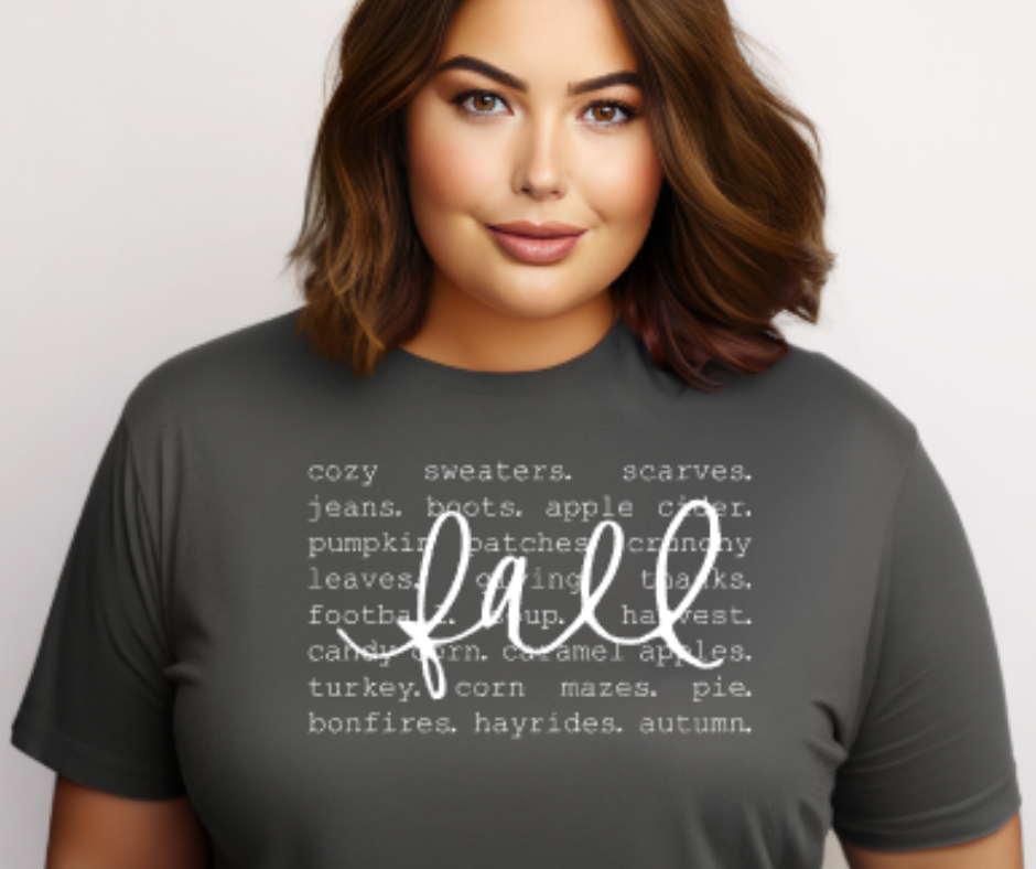 Fall Cozy Words Graphic Tee