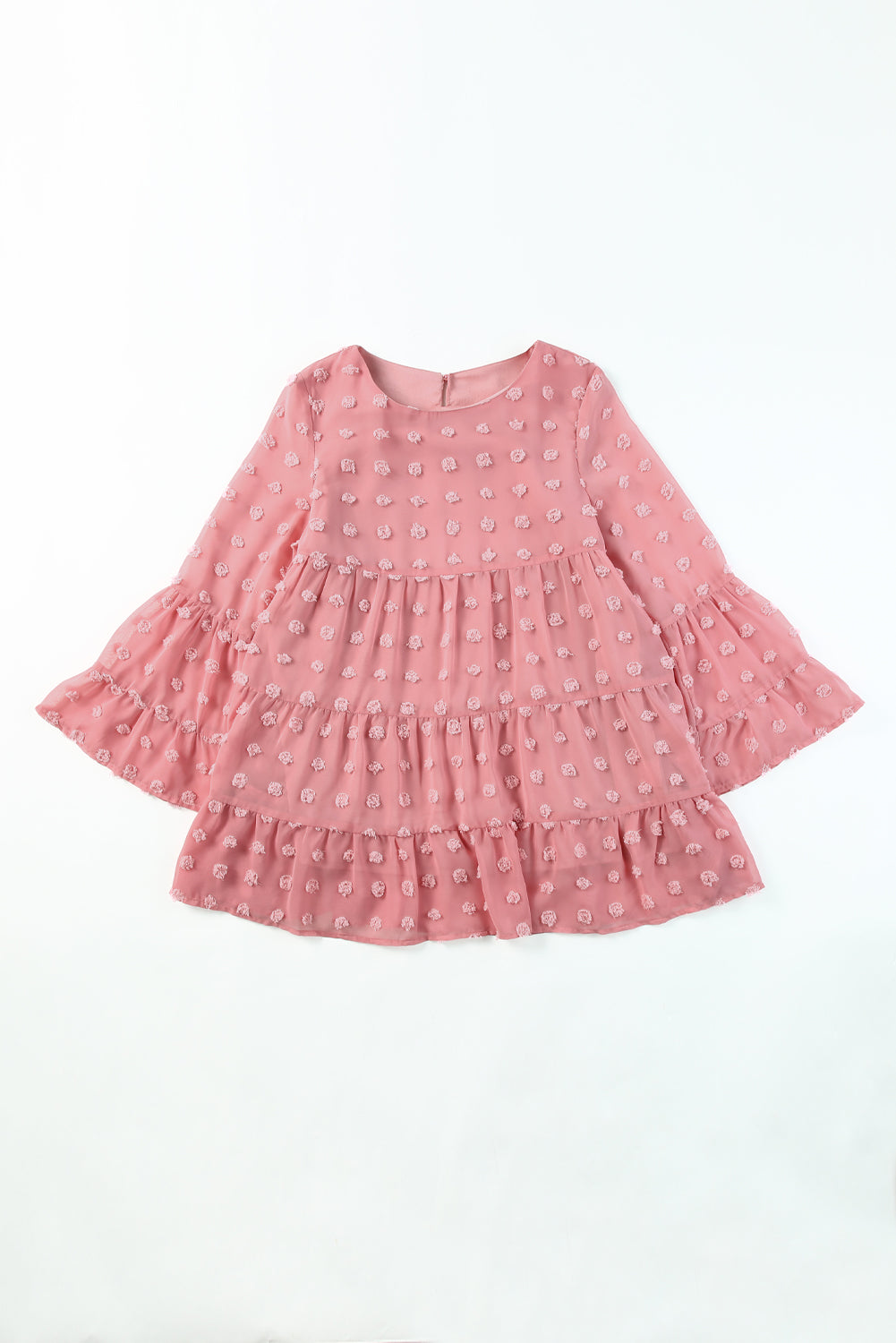 Swiss Dot Ruffled Babydoll Blouse