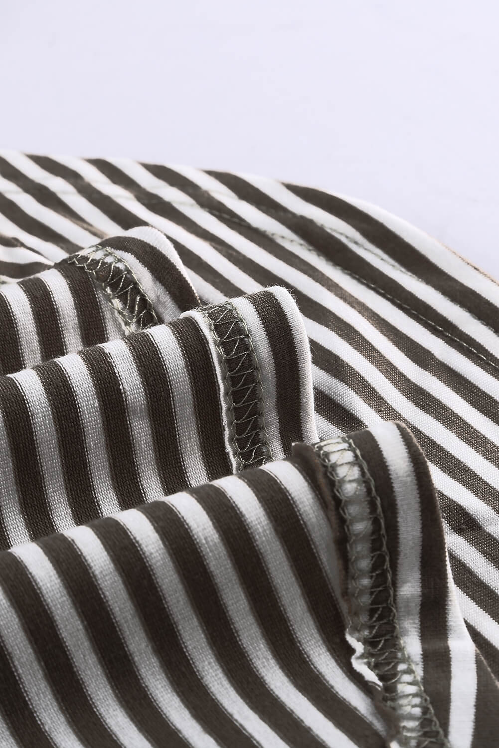 Khaki Pinstripe Patch Pocket Top