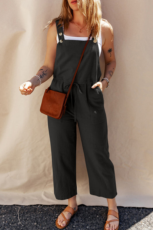 Black Cropped Overall Jumper