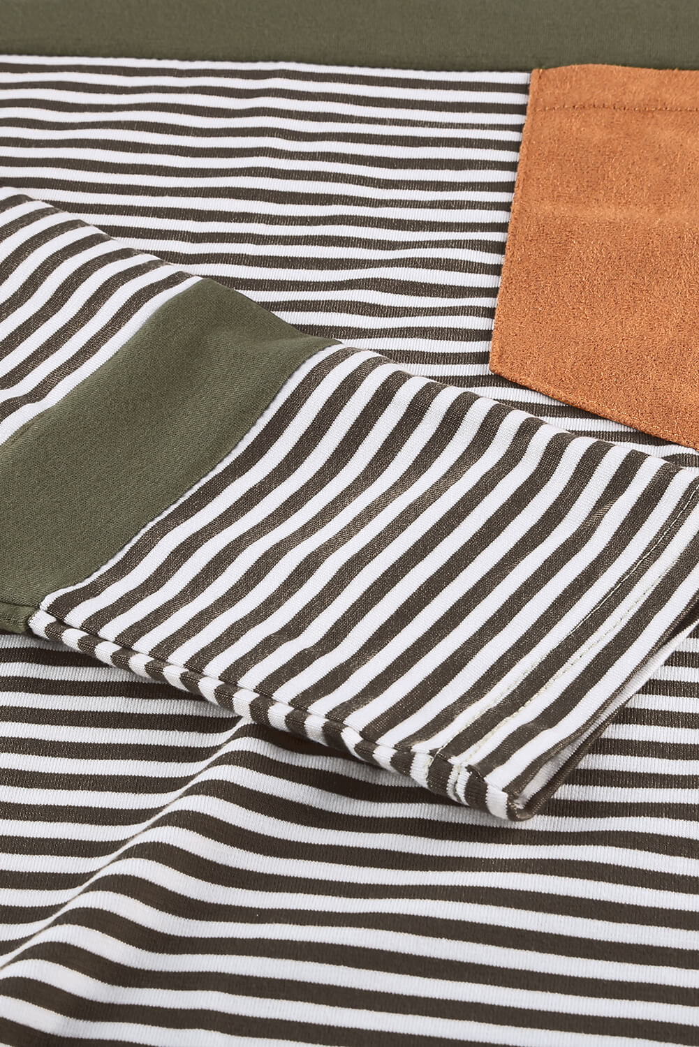 Khaki Pinstripe Patch Pocket Top