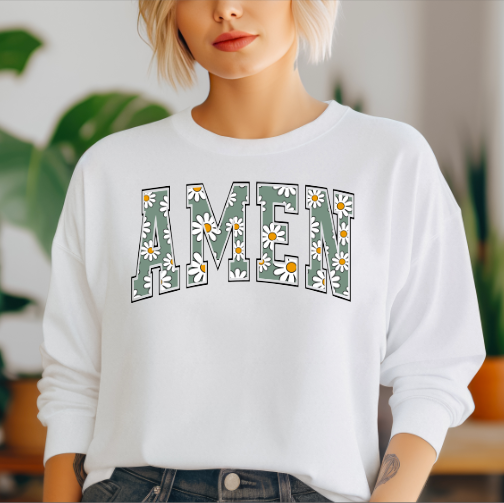 Long Sleeve Amen Graphic Tee