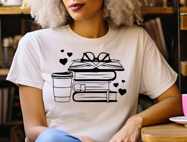 Books & Coffee Graphic Tee