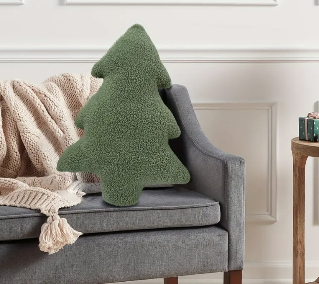 Fluffy Christmas Tree Pillow