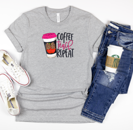 Coffee Teach Repeat Graphic Tee