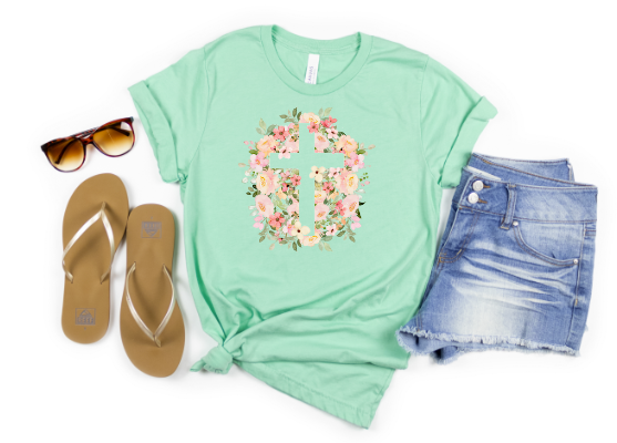 Floral Cross Graphic Tee