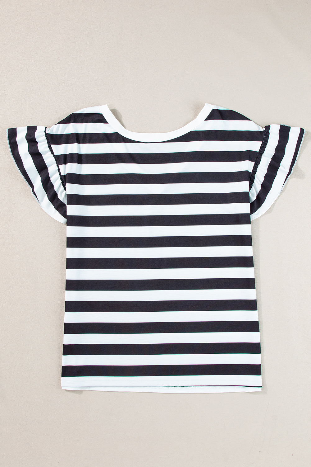 Striped Ruffle Sleeve Top
