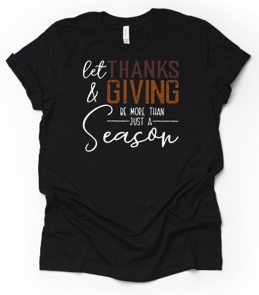 Thanks Giving More Than a Season