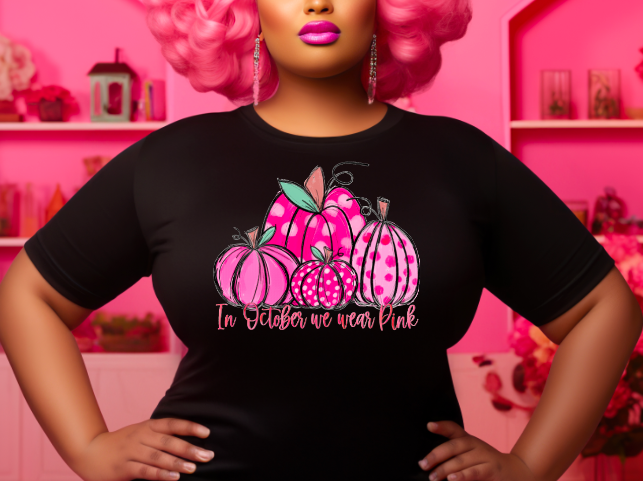In October We Wear Pink Pumpkins