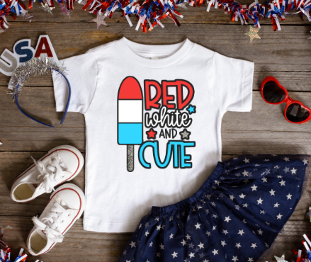 Red White & Cute Toddler Tee
