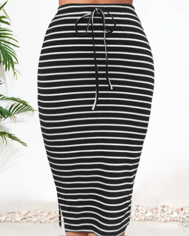 Midi Striped Skirt