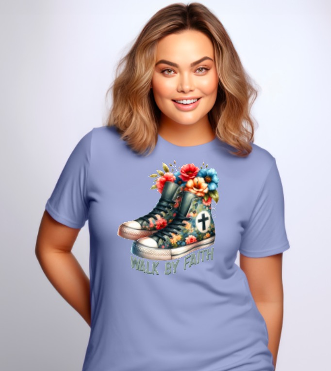 Walk by Faith Sneakers Graphic Tee