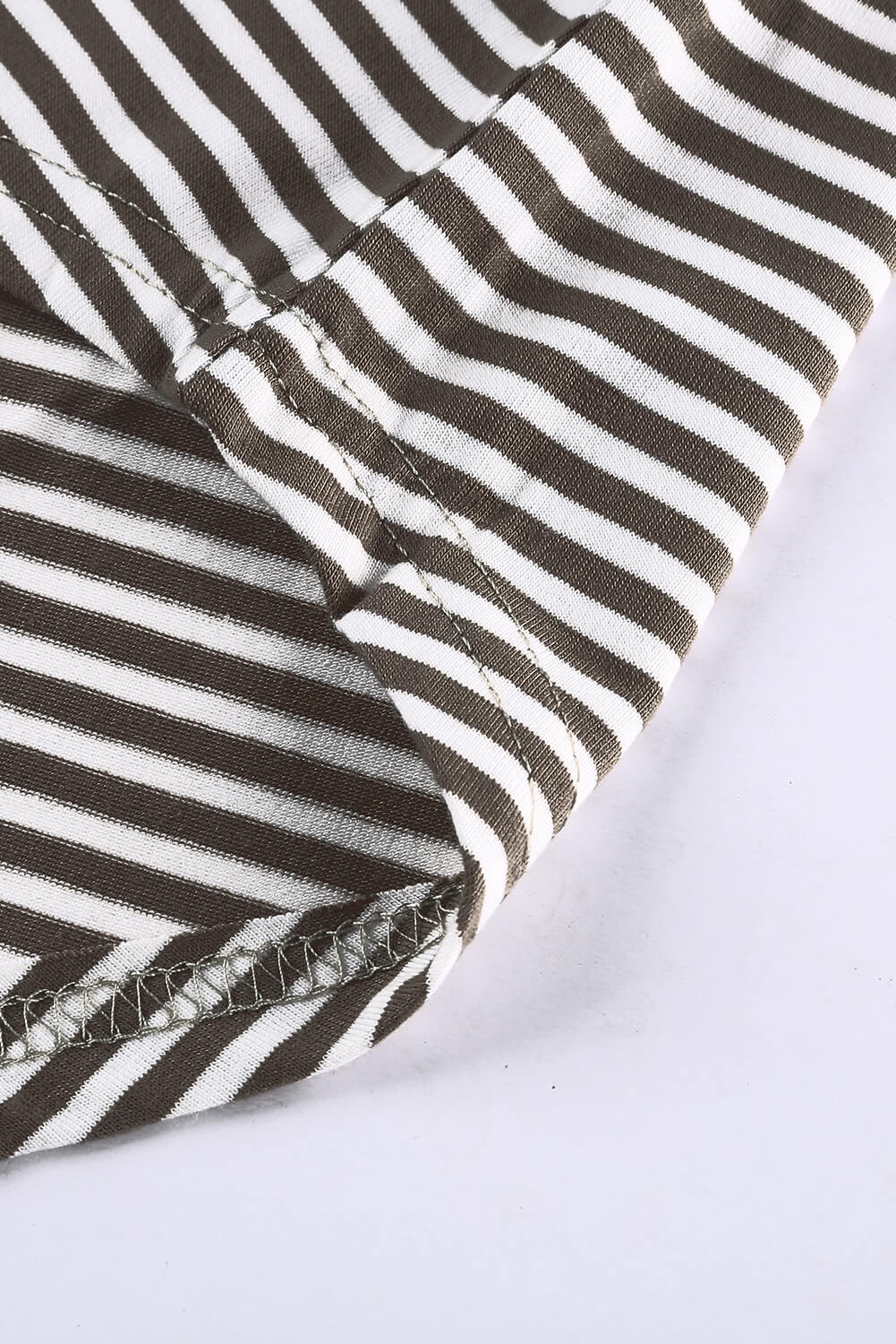 Khaki Pinstripe Patch Pocket Top
