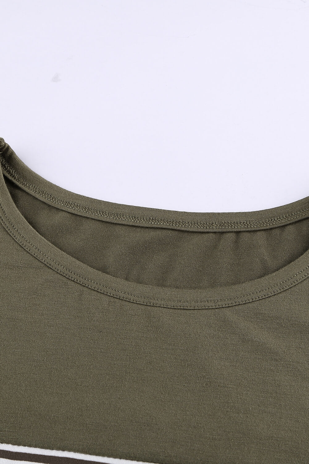 Khaki Pinstripe Patch Pocket Top