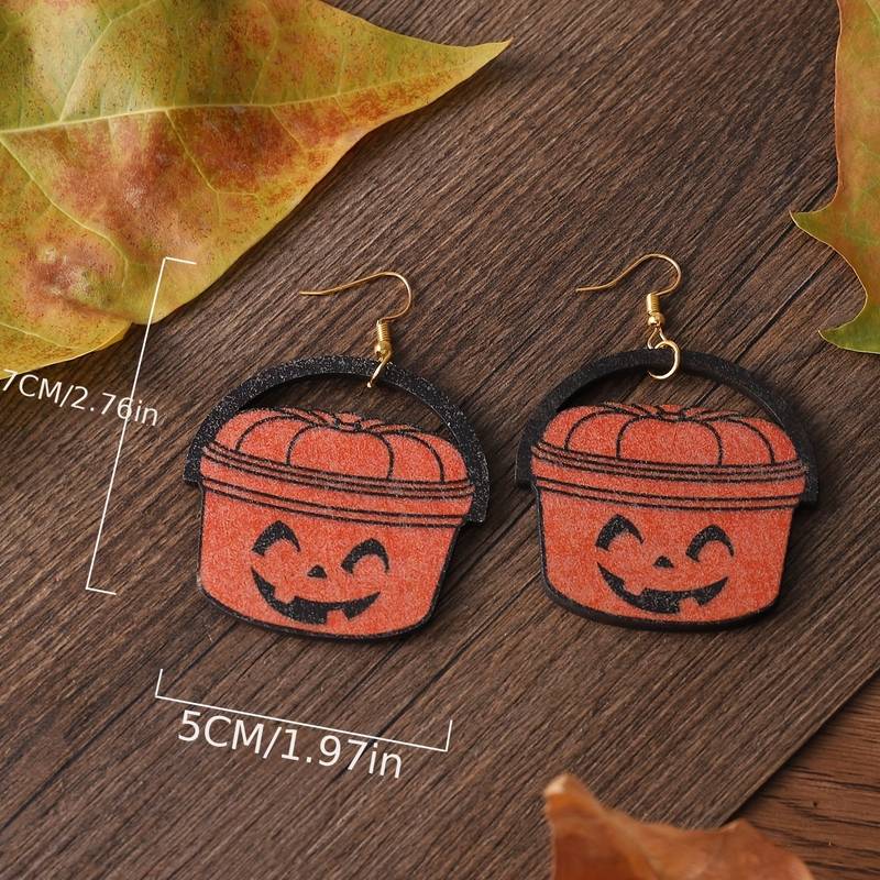 Vintage Pumpkin Bucket Earrings