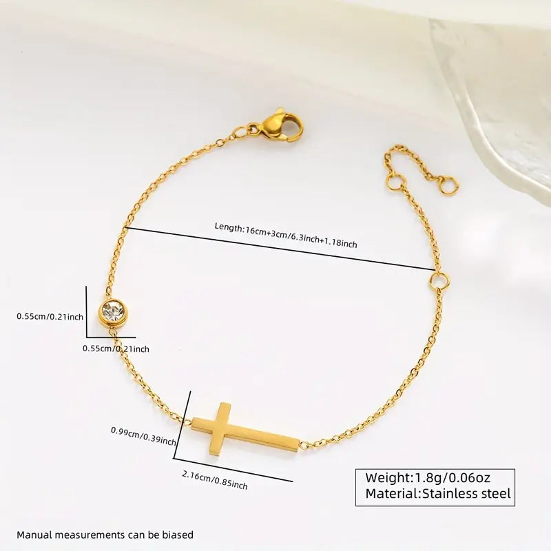 Gold Cross Bracelet
