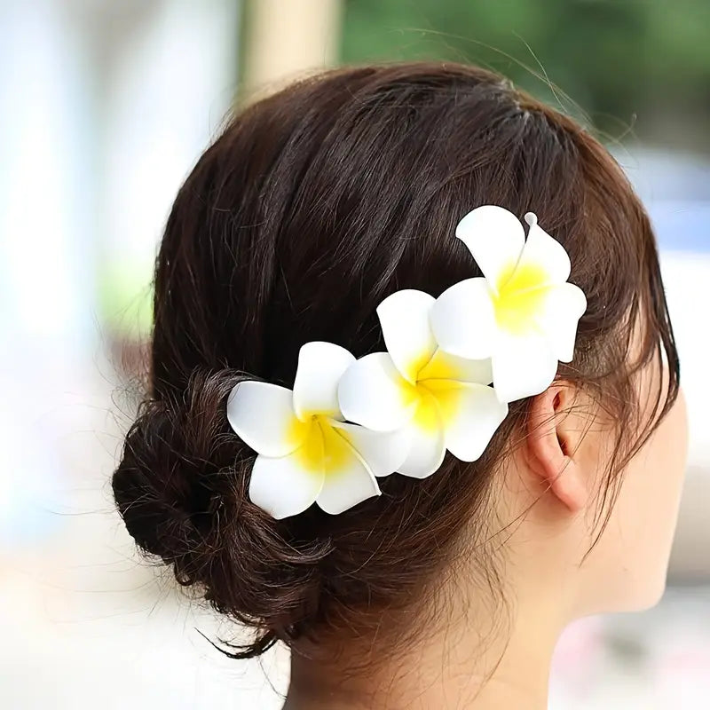 Hawaiian Flower Hairclips 2pc