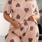 Women's Plus Heart Print Tee & Pants Loungewear 2 Piece Set
