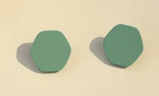 Sage Hexagon Studs