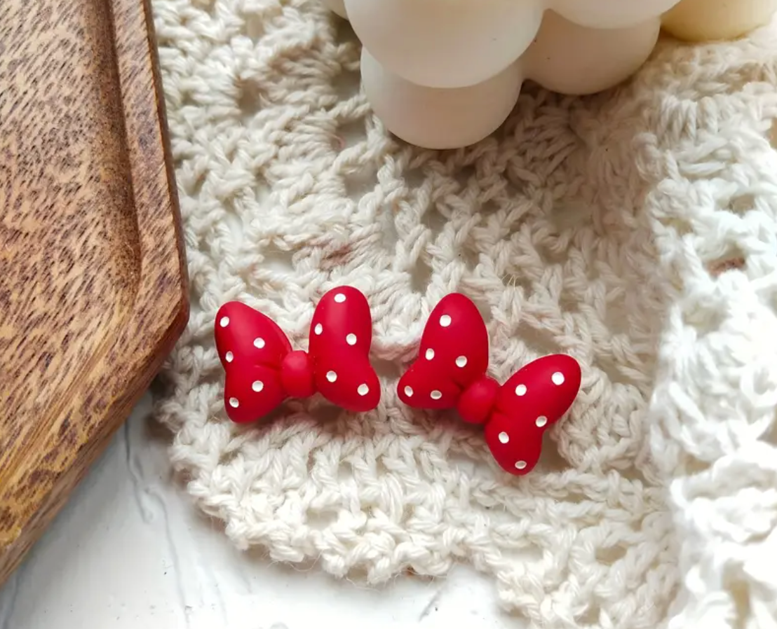 Red Bow Studs