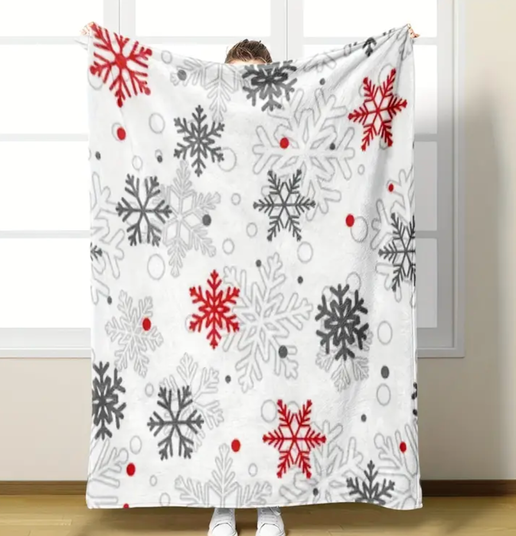 Red Snowflake Cozy Blanket