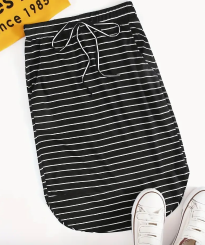Midi Striped Skirt
