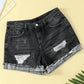 Distressed Ripped Rolled Hem Sky Blue Denim Shorts
