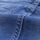 Dark Blue Frayed Hem Denim Shorts