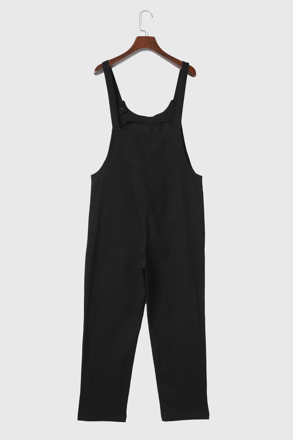 Button Straps Pocketed Cropped Jumpsuit