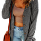 Gray Heather Knit Pocketed Button Front Cardigan