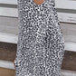 Leopard Patchwork Ribbed Maxi Dress with Pockets