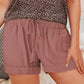 Gray Black/Red/Blue/Green/Gray/Apricot Elastic Waist Drawstring Pocket Shorts