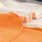 Colorblock Orange Contrast Stitching Sweatshirt with Slits