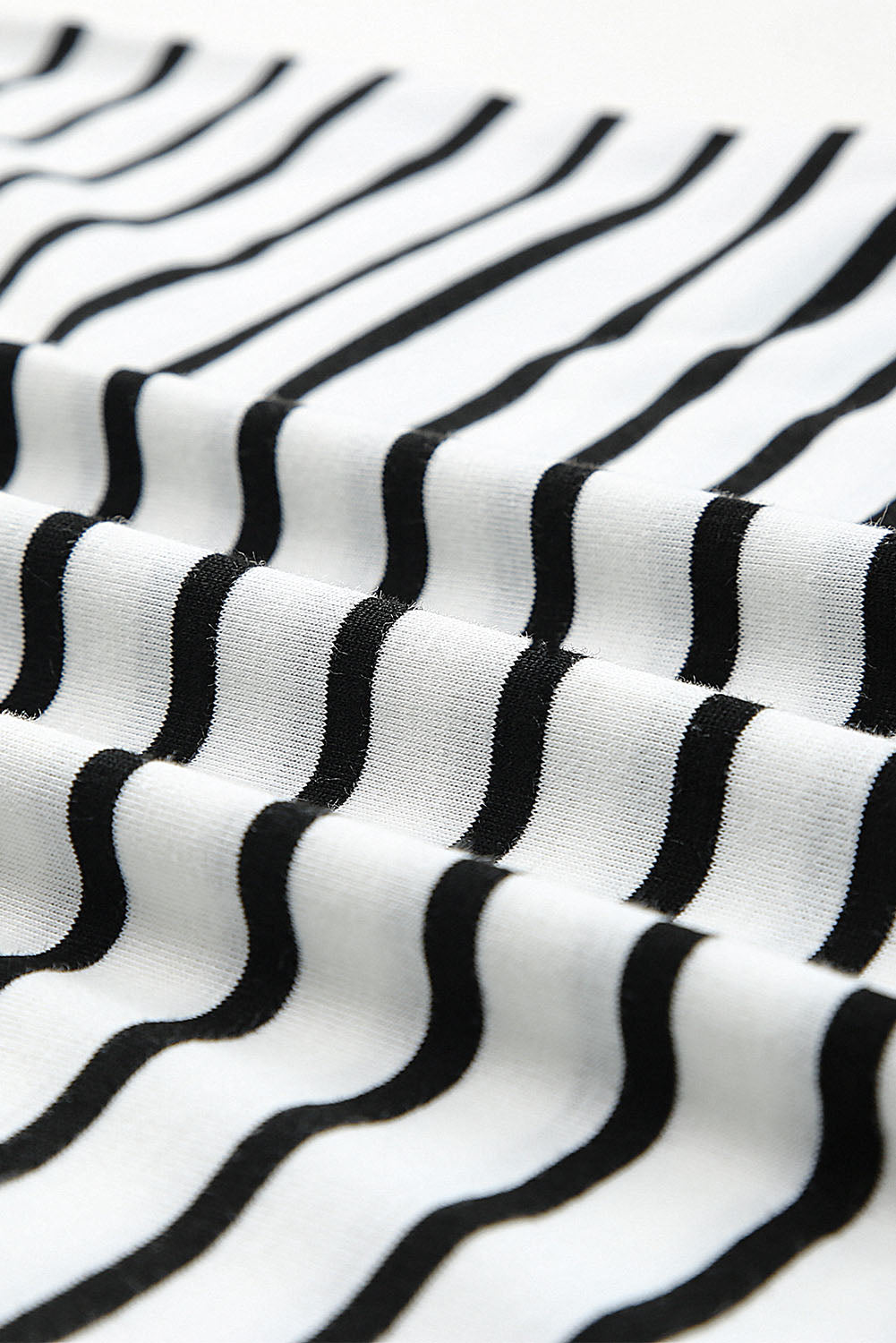 Striped Print Side Split Short Sleeve V Neck Maxi Dress