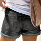 Distressed Ripped Rolled Hem Sky Blue Denim Shorts
