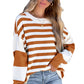 Stripe Drop Shoulder Striped Pullover Sweatshirt