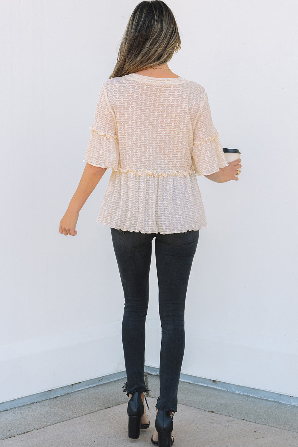 GG Lace Ruffle Top