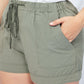 Gray Black/Red/Blue/Green/Gray/Apricot Elastic Waist Drawstring Pocket Shorts