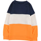 Colorblock Orange Contrast Stitching Sweatshirt with Slits