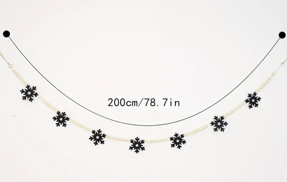 Black Snowflake Garland