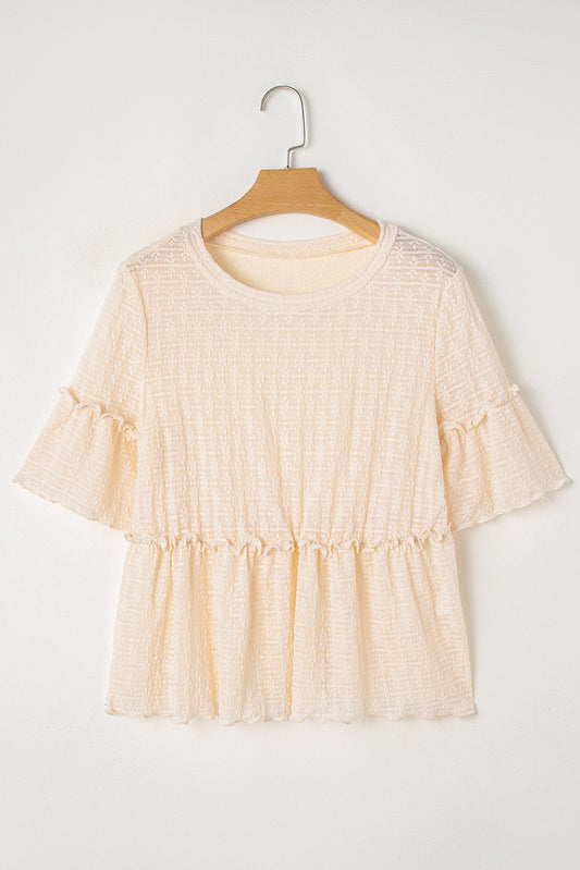 GG Lace Ruffle Top