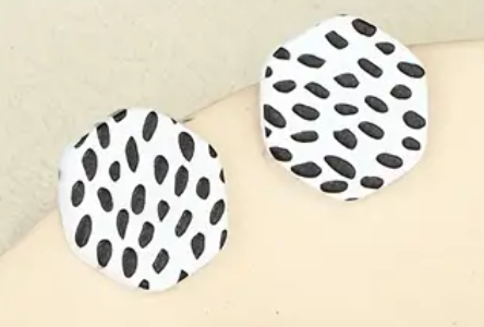 Hexagon Dalmatian Dot Studs