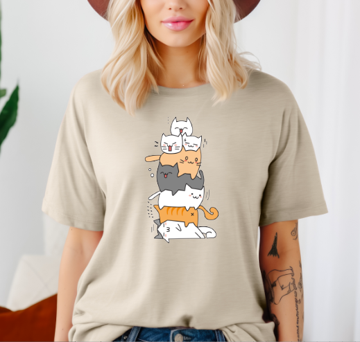 Meowntain Cat Pile Graphic Tee