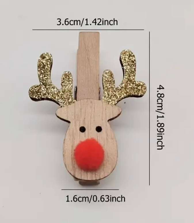 GG Rudolph Gift Clips 4pc