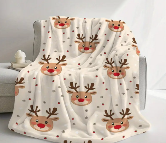 Cute Rudolph Cozy Throw