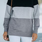Colorblock Orange Contrast Stitching Sweatshirt with Slits