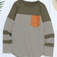 Khaki Pinstripe Patch Pocket Top