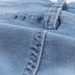 Dark Blue Frayed Hem Denim Shorts