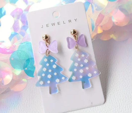 Shiny Sparkle Christmas Tree Earrings